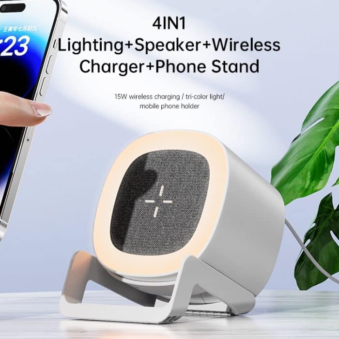 L28 4-in-1-Bluetooth-Lautsprecher mit 15 W kabelloser Ladeatmosphäre und Nachtlicht – Bild 6