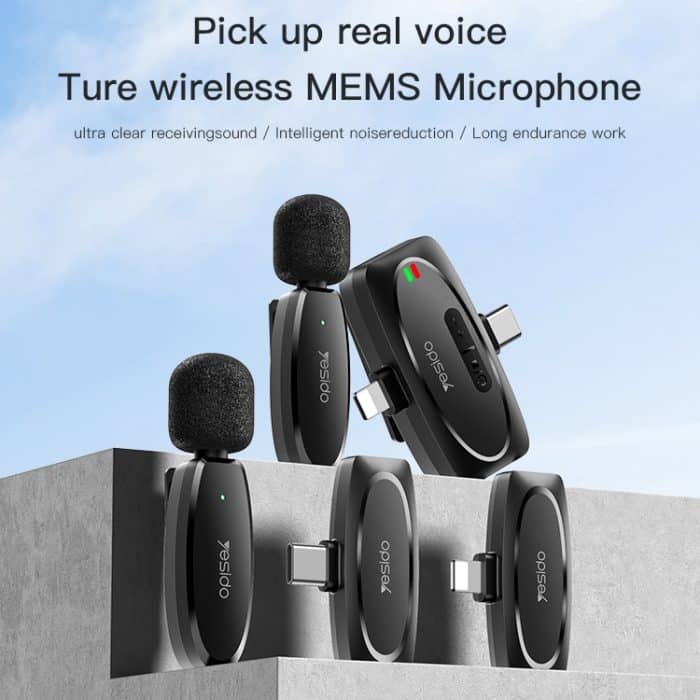 YESIDO KR12 Drahtloses Lavalier-Mikrofon mit geringer Latenz und 8-poligem Empfänger, KR12 – Bild 2