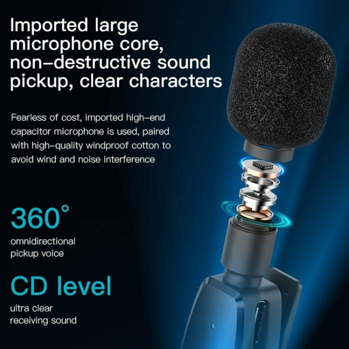 YESIDO KR13 Duales kabelloses Lavalier-Mikrofon mit niedriger Latenz und Typ-C-Empfänger, KR13 – Bild 7