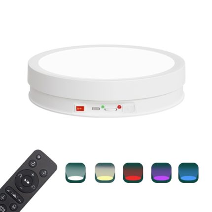 22 cm bunter LED-Licht-elektrischer rotierender Ausstellungsständer-Drehteller, Power Plug-in, Battery Charging