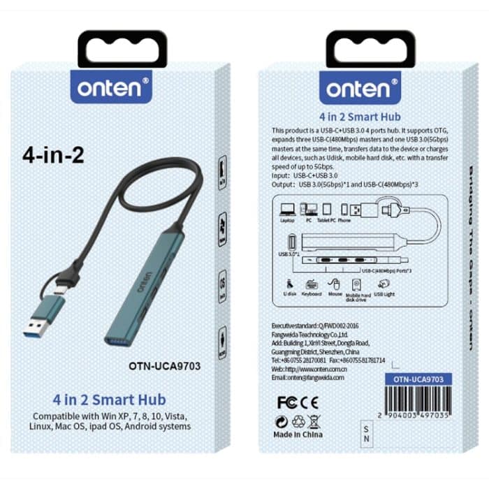 Onten UCA9703S 4 in 2 USB 3.0 + Typ-C bis 3 Typ-C + USB-HUB-Dockingstation, UCA9703S, UCA9703 – Bild 6