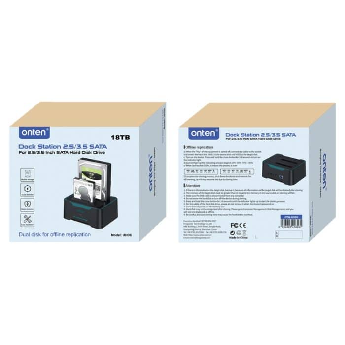 Onten UHD6 Dual Bay Externe Festplatten-Dockingstation-Erweiterungsbasis – Bild 5