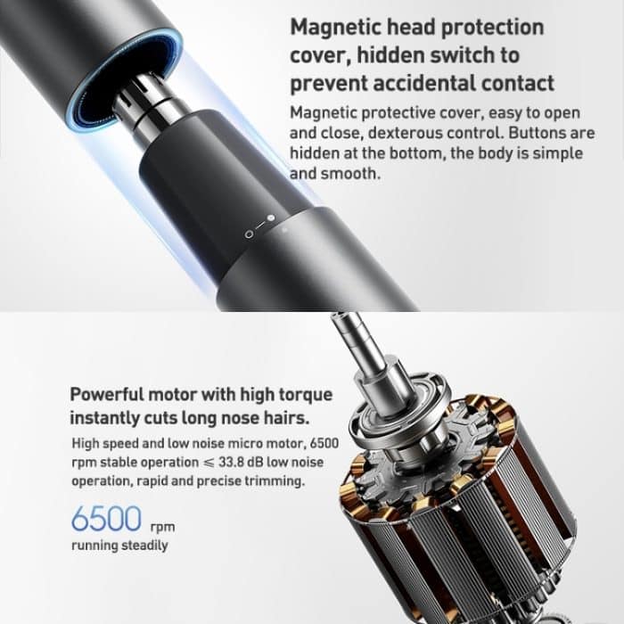 Original Xiaomi Mijia Elektrischer Nasenhaarschneider Tragbarer Nasen-Ohren-Haar-Augenbrauen-Clipper, MJGHB1LF – Bild 3