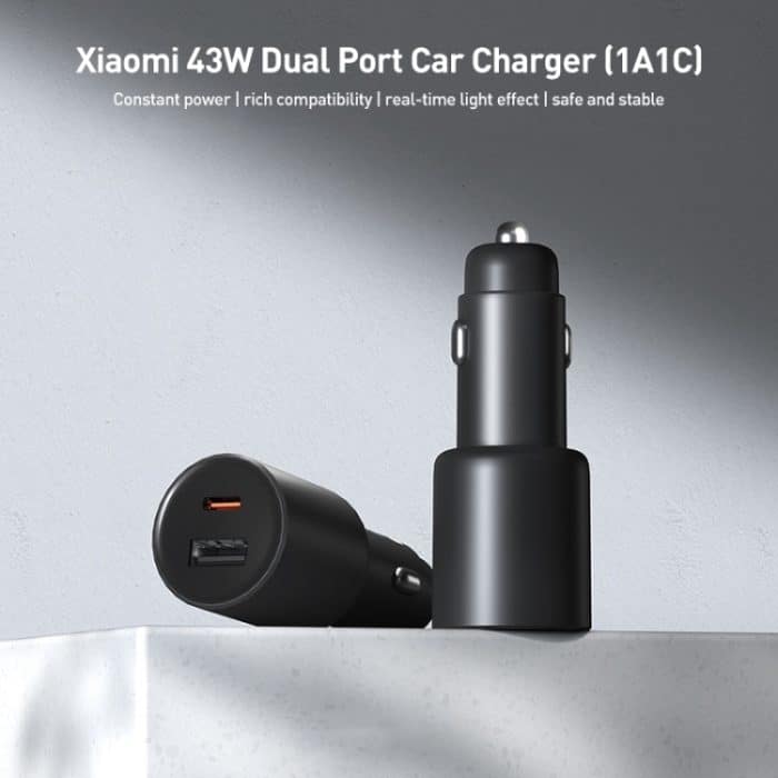 Original Xiaomi 43W Dual Ports USB + USB-C / Typ-C Autoladegerät 1A1C, 43W – Bild 2