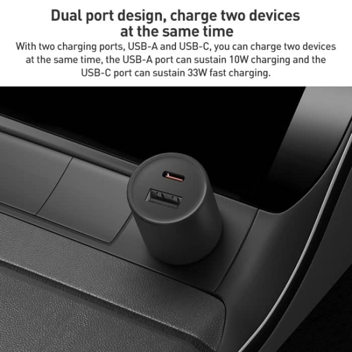 Original Xiaomi 43W Dual Ports USB + USB-C / Typ-C Autoladegerät 1A1C, 43W – Bild 3