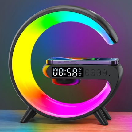 G69 G-förmiger intelligenter Bluetooth-Lautsprecher, unterstützt kabelloses Ladegerät, Wecker und Wecklicht, G69 (Black), G69 (White)