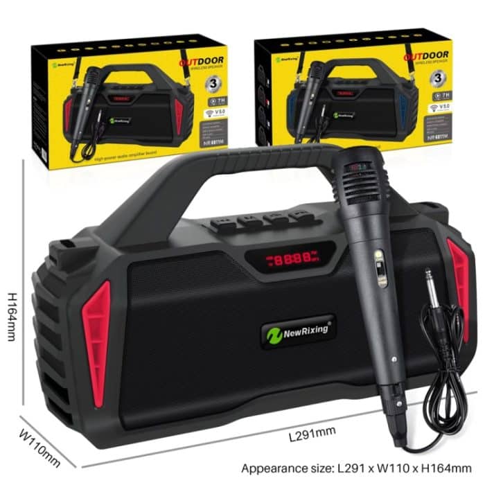 NewRixing NR6011 20W tragbarer kabelloser Bluetooth-Lautsprecher TWS-Subwoofer, NR6011 – Bild 3