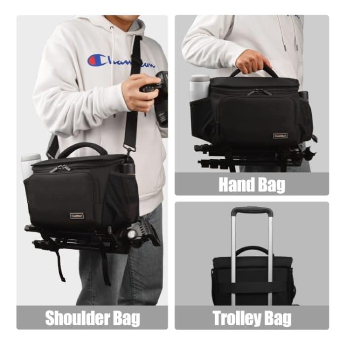 Cwatcun D67 Umhängetasche für Kamera, Fotografie, Objektiv, Umhängetasche, 22 x 15 x 15cm S, 25.5 x 16 x 17cm M, 30.5 x 16.5 x 20cm L, 36 x 21 x 24cm XL – Bild 5