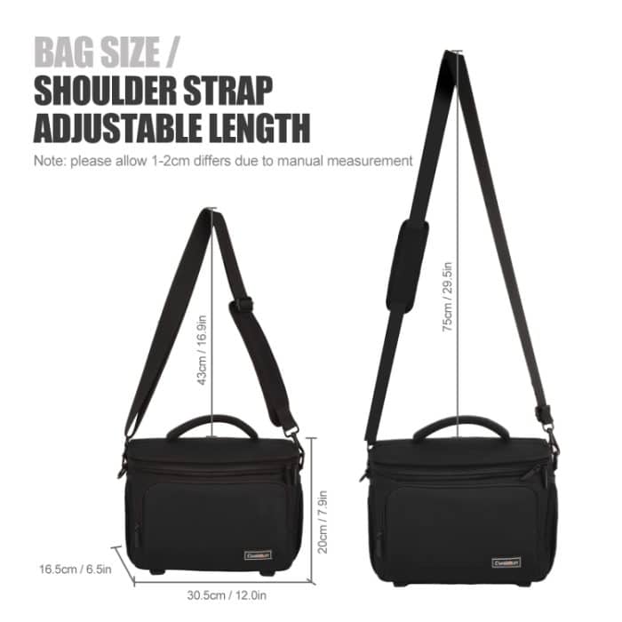 Cwatcun D67 Umhängetasche für Kamera, Fotografie, Objektiv, Umhängetasche, 22 x 15 x 15cm S, 25.5 x 16 x 17cm M, 30.5 x 16.5 x 20cm L, 36 x 21 x 24cm XL – Bild 7