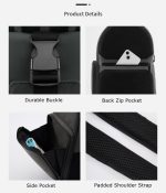 Cwatcun D107 Fotografie-Rucksack mit großer Kapazität, Schultern, Laptop, Kameratasche, 22 x 36 x 16cm – Bild 6