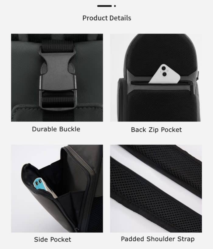 Cwatcun D107 Fotografie-Rucksack mit großer Kapazität, Schultern, Laptop, Kameratasche, 22 x 36 x 16cm – Bild 6