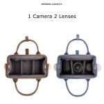 Cwatcun D112 Kameratasche aus kontrastierendem Canvas, One-Shoulder-Umhängetasche, 24.5 x 30 x 15.5cm – Bild 2