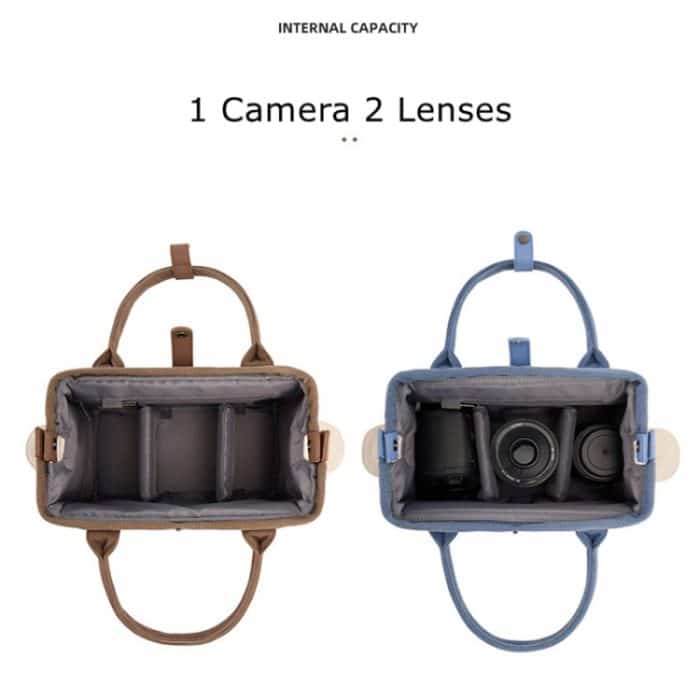 Cwatcun D112 Kameratasche aus kontrastierendem Canvas, One-Shoulder-Umhängetasche, 24.5 x 30 x 15.5cm – Bild 2