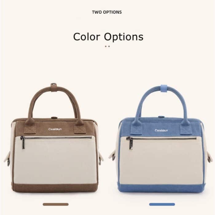 Cwatcun D112 Kameratasche aus kontrastierendem Canvas, One-Shoulder-Umhängetasche, 24.5 x 30 x 15.5cm – Bild 3