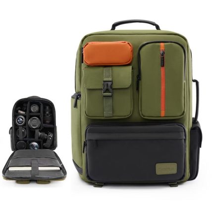 Cwatcun D117 Fotografie-Rucksack mit großem Fassungsvermögen, Schulter-Laptop-Kameratasche, 42 x 31 x 13cm, 43.3 x 33 x 13cm