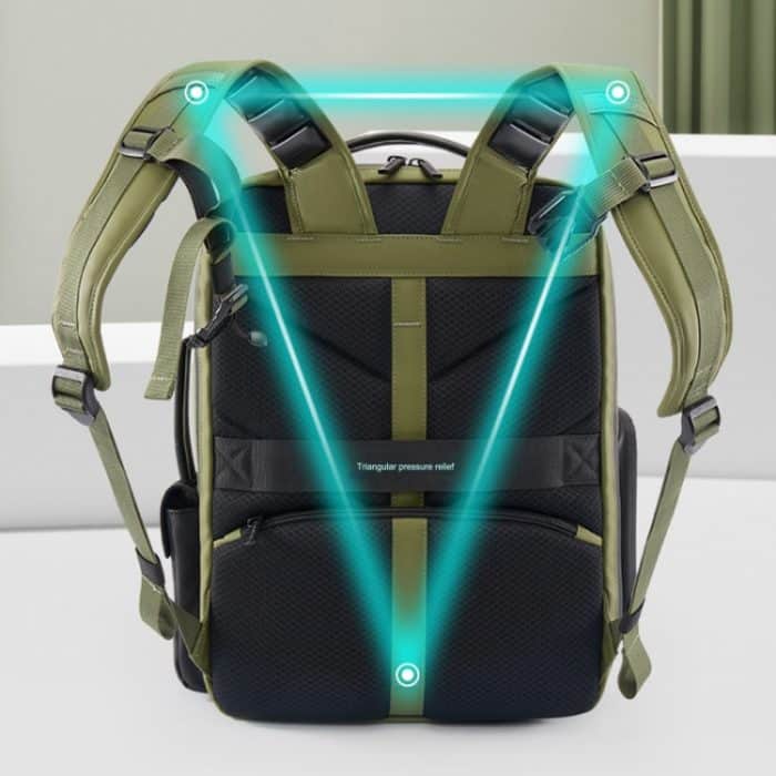 Cwatcun D117 Fotografie-Rucksack mit großem Fassungsvermögen, Schulter-Laptop-Kameratasche, 42 x 31 x 13cm, 43.3 x 33 x 13cm – Bild 8