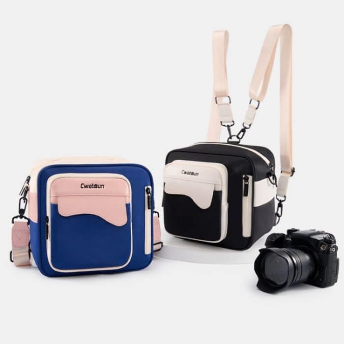 Cwatcun D118 Contrast Two Ways Rucksack Umhängetasche, 21 x 21 x 14.5cm – Bild 2