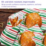 100 Blatt/Packung, gestreiftes Backfettpapier, Lebensmittel-Tischsetpapier, Größe: 30 x 30 cm – Bild 5