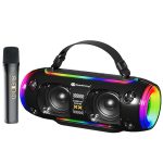 Neuer Rixing NR8806 tragbarer kabelloser Bluetooth-Lautsprecher für den Außenbereich, bunter RGB-Subwoofer, Single Mic, Dual Mic, Without Mic