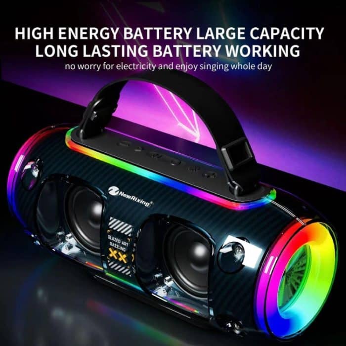 Neuer Rixing NR8806 tragbarer kabelloser Bluetooth-Lautsprecher für den Außenbereich, bunter RGB-Subwoofer, Single Mic, Dual Mic, Without Mic – Bild 4