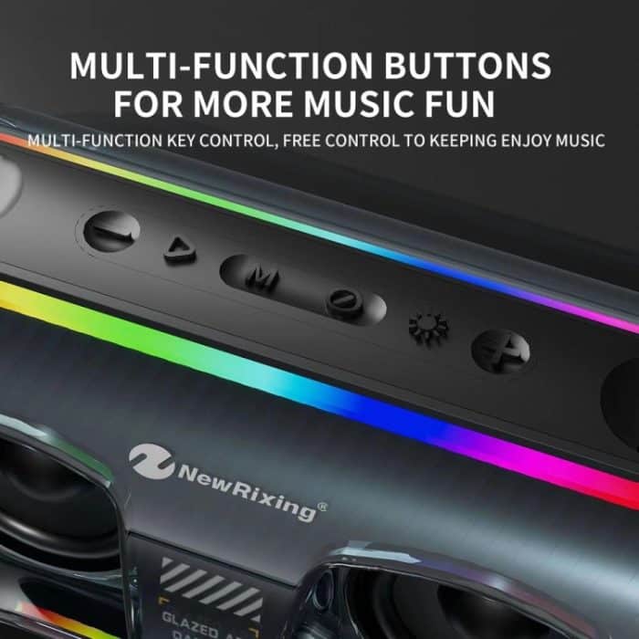 Neuer Rixing NR8806 tragbarer kabelloser Bluetooth-Lautsprecher für den Außenbereich, bunter RGB-Subwoofer, Single Mic, Dual Mic, Without Mic – Bild 5