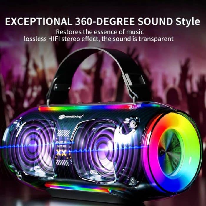 Neuer Rixing NR8806 tragbarer kabelloser Bluetooth-Lautsprecher für den Außenbereich, bunter RGB-Subwoofer, Single Mic, Dual Mic, Without Mic – Bild 7