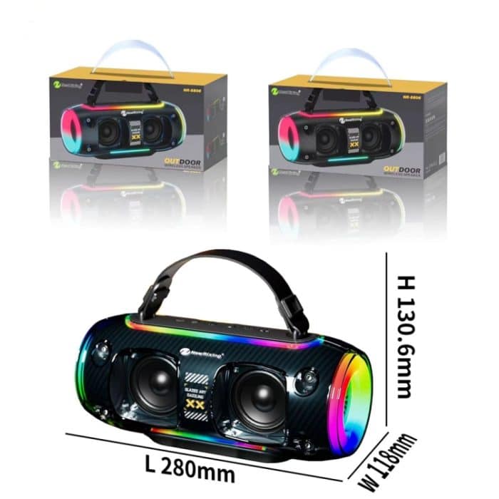 Neuer Rixing NR8806 tragbarer kabelloser Bluetooth-Lautsprecher für den Außenbereich, bunter RGB-Subwoofer, Single Mic, Dual Mic, Without Mic – Bild 9