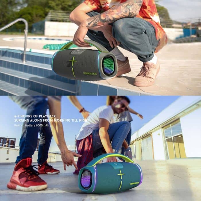 HOPESTAR H61 Wasserdichter tragbarer 50-W-Surround-Bluetooth-Lautsprecher für den Außenbereich – Bild 6