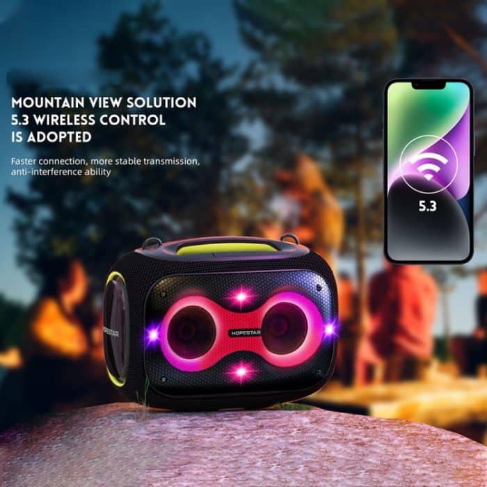 HOPESTAR Party Box 120 W Karaoke-Bluetooth-Lautsprecher mit 2 Mikrofonen – Bild 5