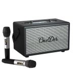 Oneder D7 Bluetooth-Lautsprecher für Outdoor-Karaoke, kabellose Lautsprecher mit zwei Mikrofonen