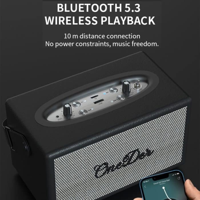 Oneder D7 Bluetooth-Lautsprecher für Outdoor-Karaoke, kabellose Lautsprecher mit zwei Mikrofonen – Bild 6