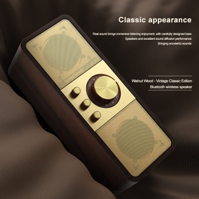 OneDer JY82 kabelloser Holz-Retro-Styling-Lautsprecher, HiFi, klassisches FM-Radio, unterstützt TF/U-Disk/AUX – Bild 4