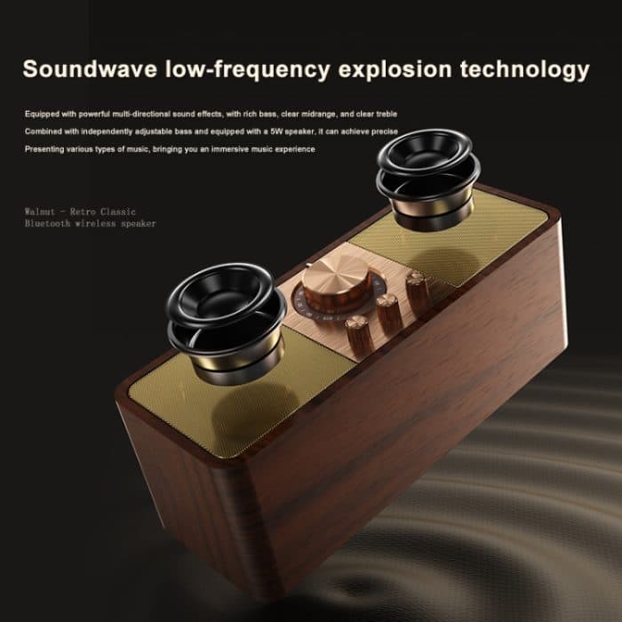OneDer JY82 kabelloser Holz-Retro-Styling-Lautsprecher, HiFi, klassisches FM-Radio, unterstützt TF/U-Disk/AUX – Bild 5
