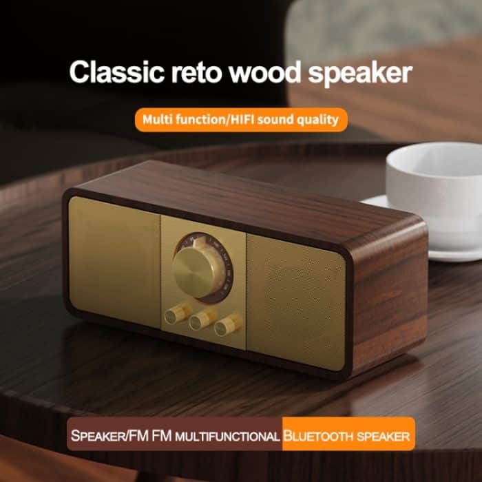 OneDer JY82 kabelloser Holz-Retro-Styling-Lautsprecher, HiFi, klassisches FM-Radio, unterstützt TF/U-Disk/AUX – Bild 7