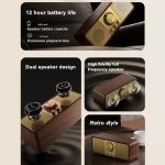 OneDer JY82 kabelloser Holz-Retro-Styling-Lautsprecher, HiFi, klassisches FM-Radio, unterstützt TF/U-Disk/AUX – Bild 9