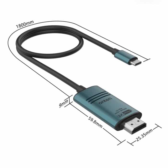 Onten UC982 8K 60Hz USB-C/Typ-C zu HDMI Video HD Konvertierungskabel, UC982 – Bild 5