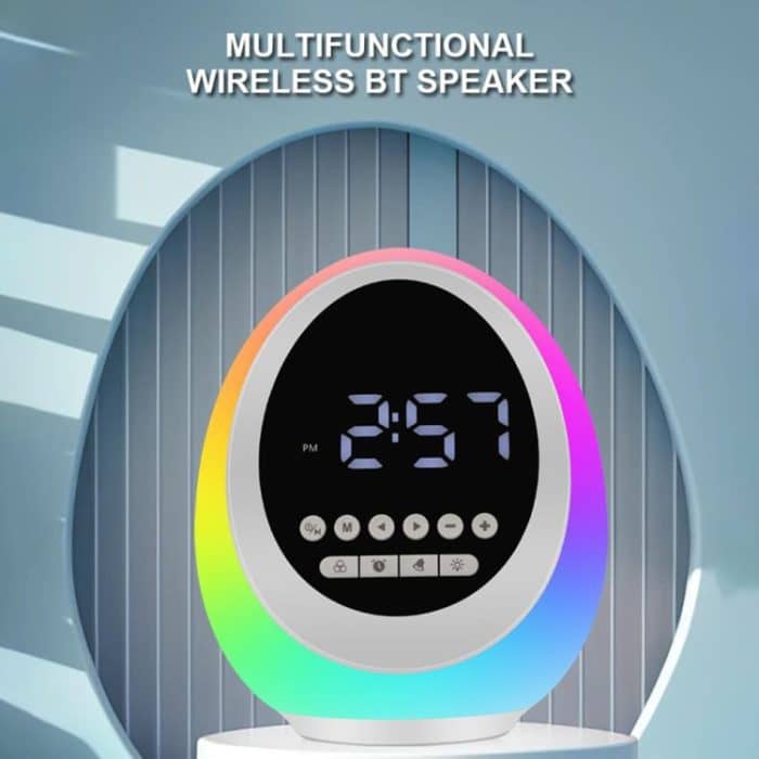 P13 Multifunktionaler kabelloser RGB-Bluetooth-Lautsprecher mit bunten Lichtern, Wecker und Uhr, P13 – Bild 3