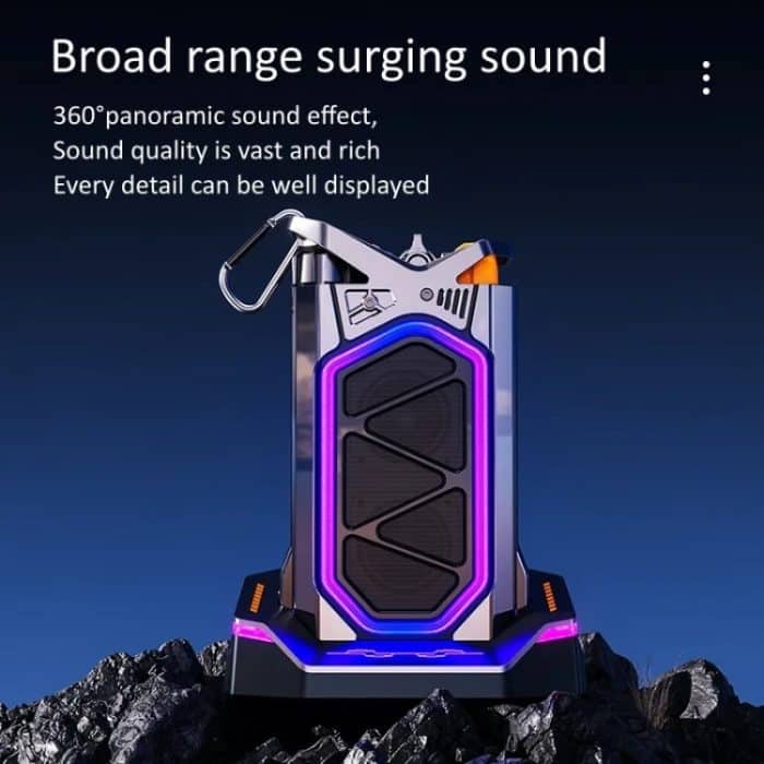 GQ-18 RGB Colorful Mech Mechanischer wasserdichter kabelloser Bluetooth-Desktop-Subwoofer, with Dual Mic, Without Mic – Bild 2