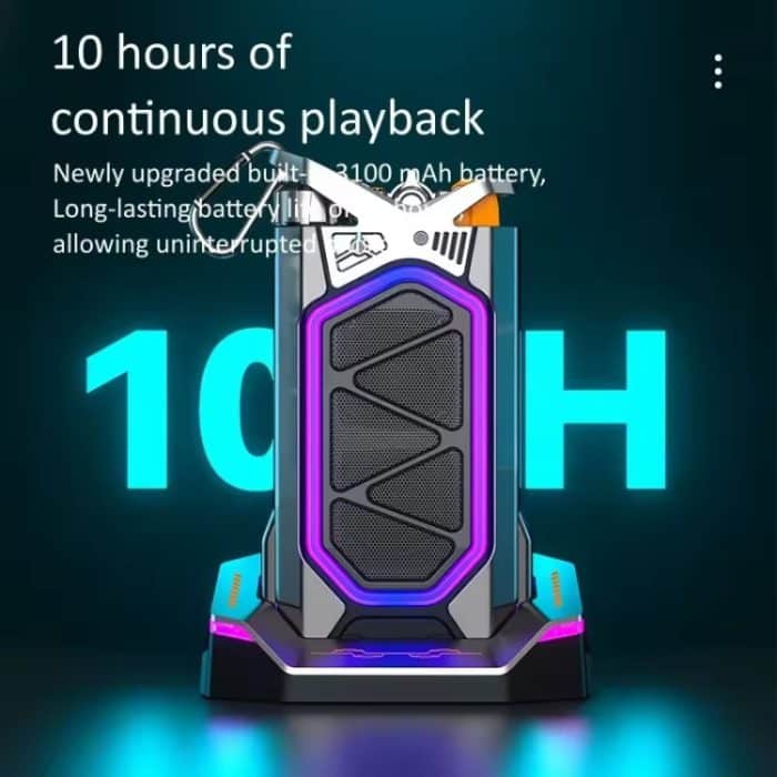 GQ-18 RGB Colorful Mech Mechanischer wasserdichter kabelloser Bluetooth-Desktop-Subwoofer, with Dual Mic, Without Mic – Bild 3