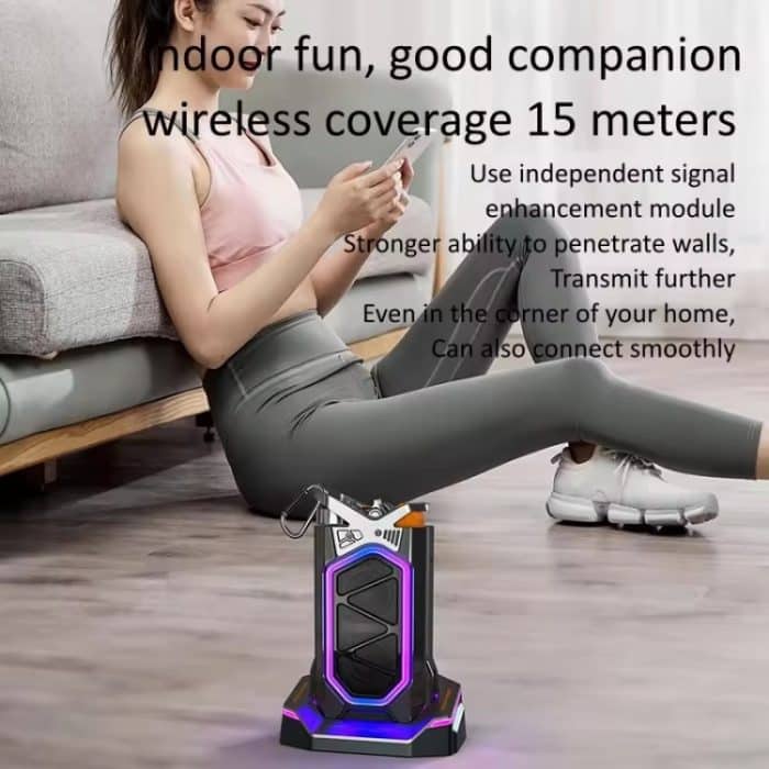 GQ-18 RGB Colorful Mech Mechanischer wasserdichter kabelloser Bluetooth-Desktop-Subwoofer, with Dual Mic, Without Mic – Bild 6