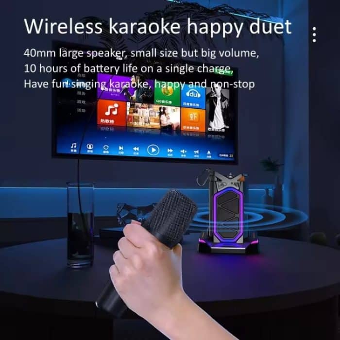 GQ-18 RGB Colorful Mech Mechanischer wasserdichter kabelloser Bluetooth-Desktop-Subwoofer, with Dual Mic, Without Mic – Bild 8