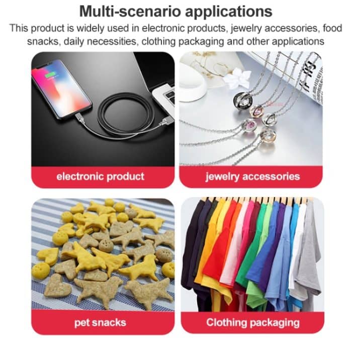 100 Stück/Packung perlmuttfarbene, durchscheinende CPP-Kunststoffverpackung mit Druckverschluss, 10.5x15cm, 12x17cm – Bild 4