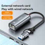 Yesido HB26 2-in-1 USB+USB-C/Typ-C-zu-Ethernet-Adapter – Bild 2