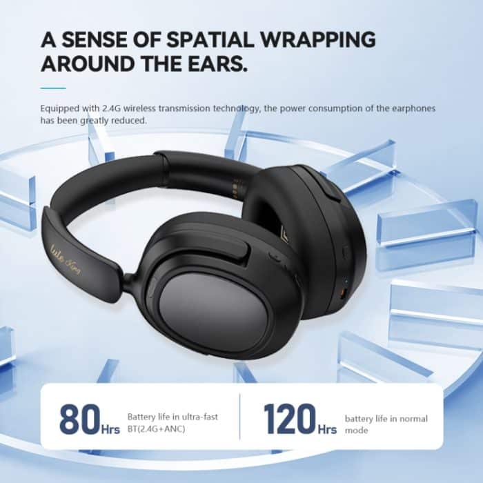 Eking ANC Noise Cancelling Wireless Gaming Low Latency Headband Drahtlose Bluetooth-Kopfhörer, With 2.4G, Without 2.4G – Bild 11