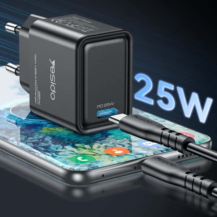 Yesido YC62 PD 25W USB-C/Typ-C-Schnittstelle GaN-Schnellladegerät, YC62 – Bild 3