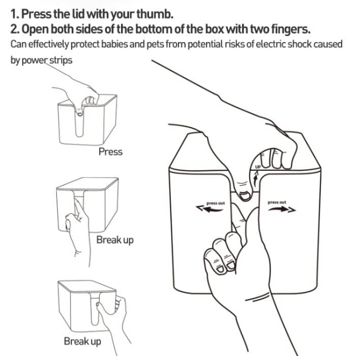 Kabel-Organizer, Aufbewahrungsbox, Steckdosenleiste, Anschlussdose, Large, Medium, Small – Bild 6