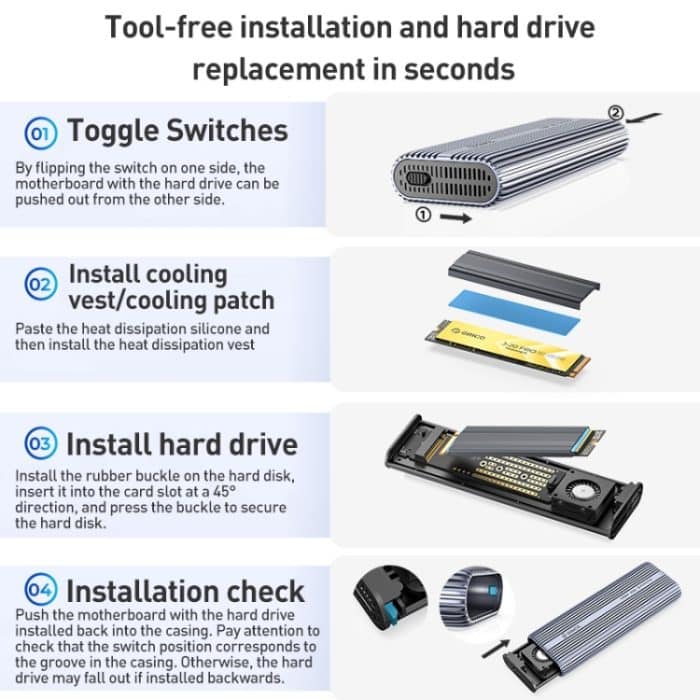 ORICO ACOM2-U4 40 Gbit/s M.2 NVMe SSD-Gehäuse, ACOM2-U4 – Bild 7