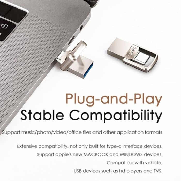 USB 3.1 + USB-C-Schnittstelle Metal Twister Flash U Disk, mit Micro-USB-Adapter und Trageband, 128G, 64G, 32G – Bild 12