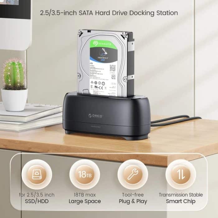 ORICO DD18C3 Single Bay 2,5- und 3,5-Zoll-SATA-Laufwerk-Dockingstation, AU Plug, EU Plug, UK Plug, US Plug – Bild 3