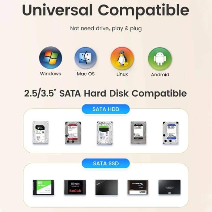 ORICO DD18C3 Single Bay 2,5- und 3,5-Zoll-SATA-Laufwerk-Dockingstation, AU Plug, EU Plug, UK Plug, US Plug – Bild 8